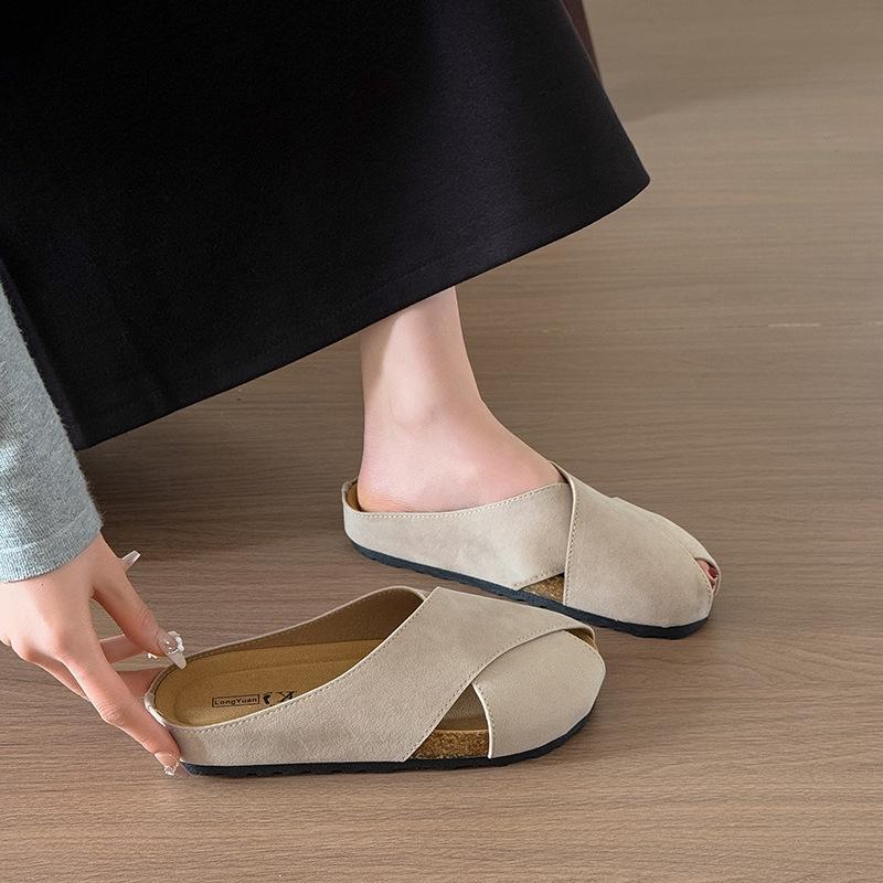 Fashion Women's Sandals Summer 2025 Roman Flat Sandals Female Round Head Thick Heels Platform Shoes Casual Buckle Strap Hollow Sandals