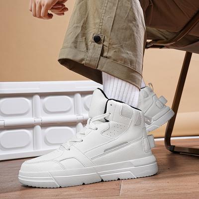 Heren Plus Size High-top Sneakers Modeontwerp Wit Platte Casual Schoenen Basket Homme All-match Sport Skateboard Schoenen Mannelijk