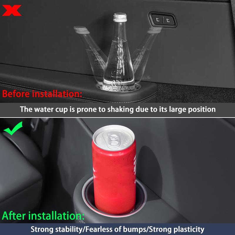 For Tesla Model YL 2026+ Third Row Silicone Cup Holder Insert Center Console Water Cup Holder Organizer Storage Box Accessories