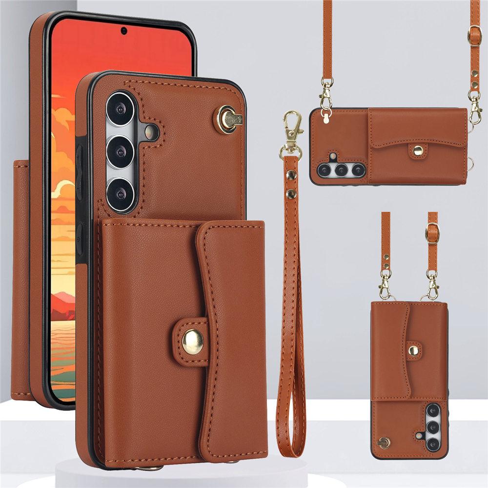Crossbody Wallet Leather Case For Samsung Galaxy A15 A54 A14 A13 A51 A52 A53 A12 A73 A71 A50 A70 A20 Lanyard Credit Card Cover