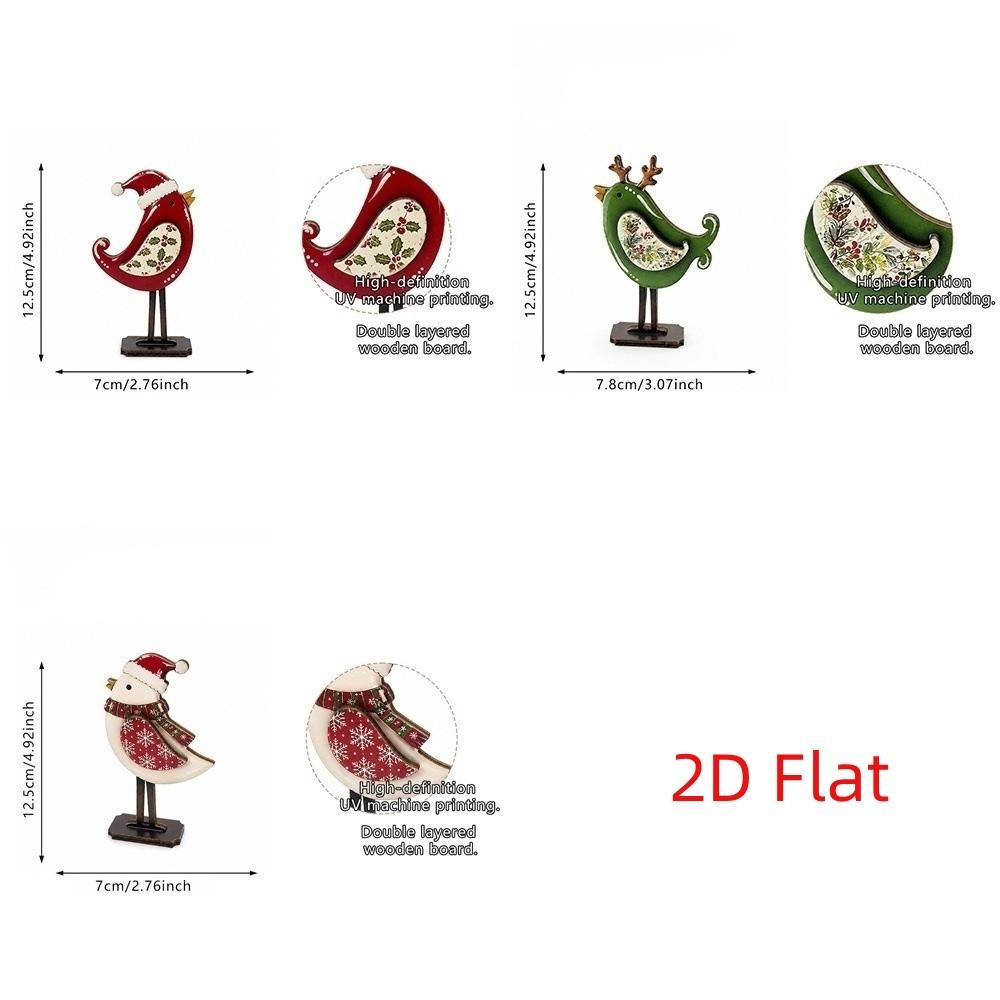 Long Legs Bird Figurine Ornament 2D Flat Holiday Tabletop Decor Christmas Bird Statue Christmas