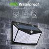 208/100 LED Solar Wall Lamp Waterproof Wireless Security Motion Sensor Light 3 Light Modes for Garden Pathway Walkway Front Door