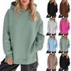 Felpa da donna casual con cappuccio e maniche lunghe, top pullover con spacchi laterali colorati