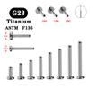 10PCS G23 Titanium 16G 18G 20G Push In Plug Back Base Stud Earrings Lips Nose Piercing Tragus Body Jewelry Accessories