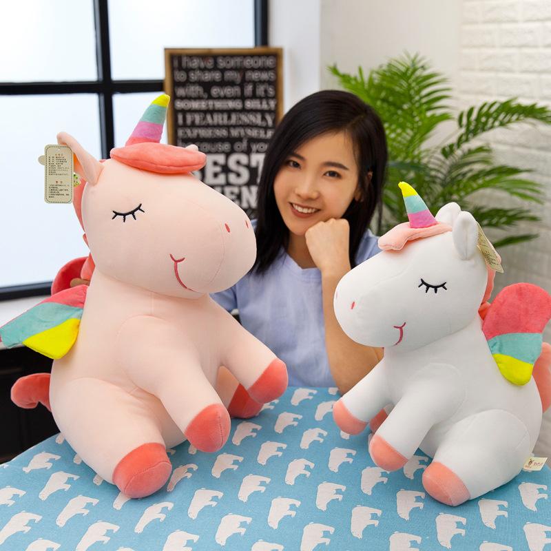 New Plush Toy Cloth Doll Down Cotton Rainbow Pegasus Unicorn Doll