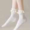 Cute Lolita Stockings Breathable Black White Women's Short Socks Elastic Lightweight Lace-trimmed Stockings For Women Girls