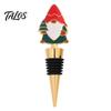 Leak Proof Wine Saver Christmas Theme Stopper, Santa Snowman Garland Pattern, Zinc Alloy Festive Bottle Reusable Cork Insert with Silicone Sealing