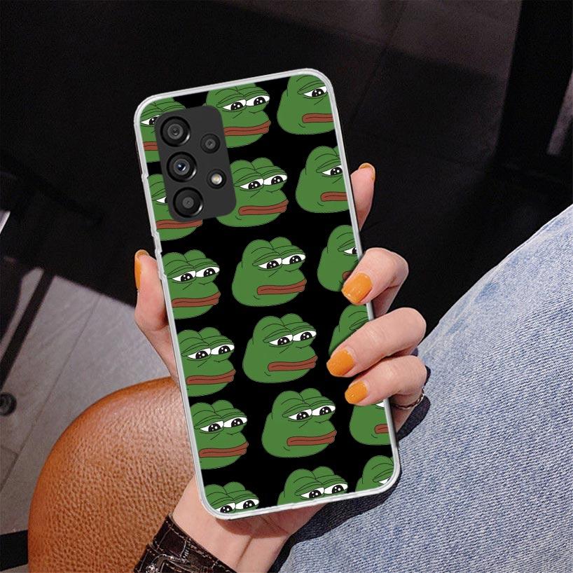 Cute Frogs Party Sad Pepe Phone Case For Samsung Galaxy A17 A16 A15 A14 A13 A57 A56 A55 A54 A53 A37 A36 A35 A34 A33 A26 A25 A24
