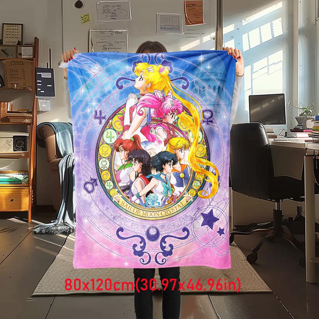 Japanese anime cute cartoon theme Sailor Moon Tsukino Usagi blanket suitable for home beds, sofa covers, office nap, outdoor warm blankets O14
