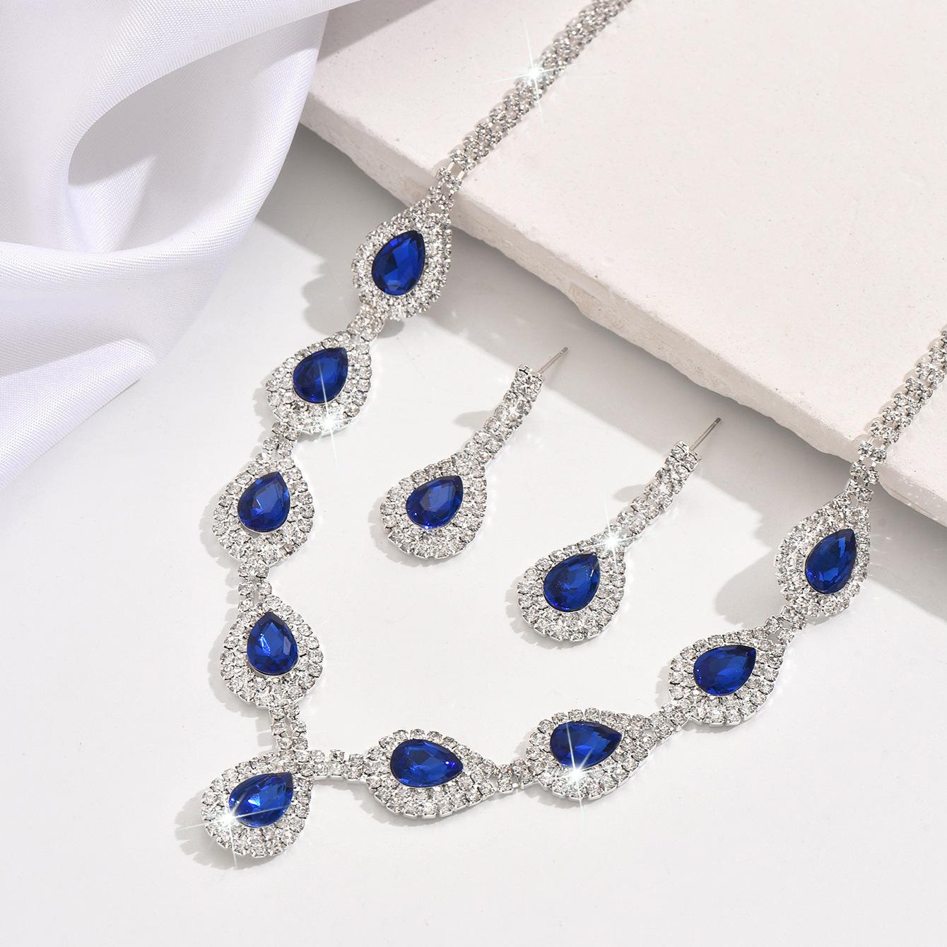 

3 шт./компл. Женское ожерелье с каплями воды, серьги, комплект ювелирных изделий, свадебный банкет, вечеринка, праздничный подарок