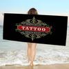 T-Tattoo Shop Microfiber Blanket Quick Drying Beach Towels Oversized Printing Super Absorbent Pool Towel Blanket