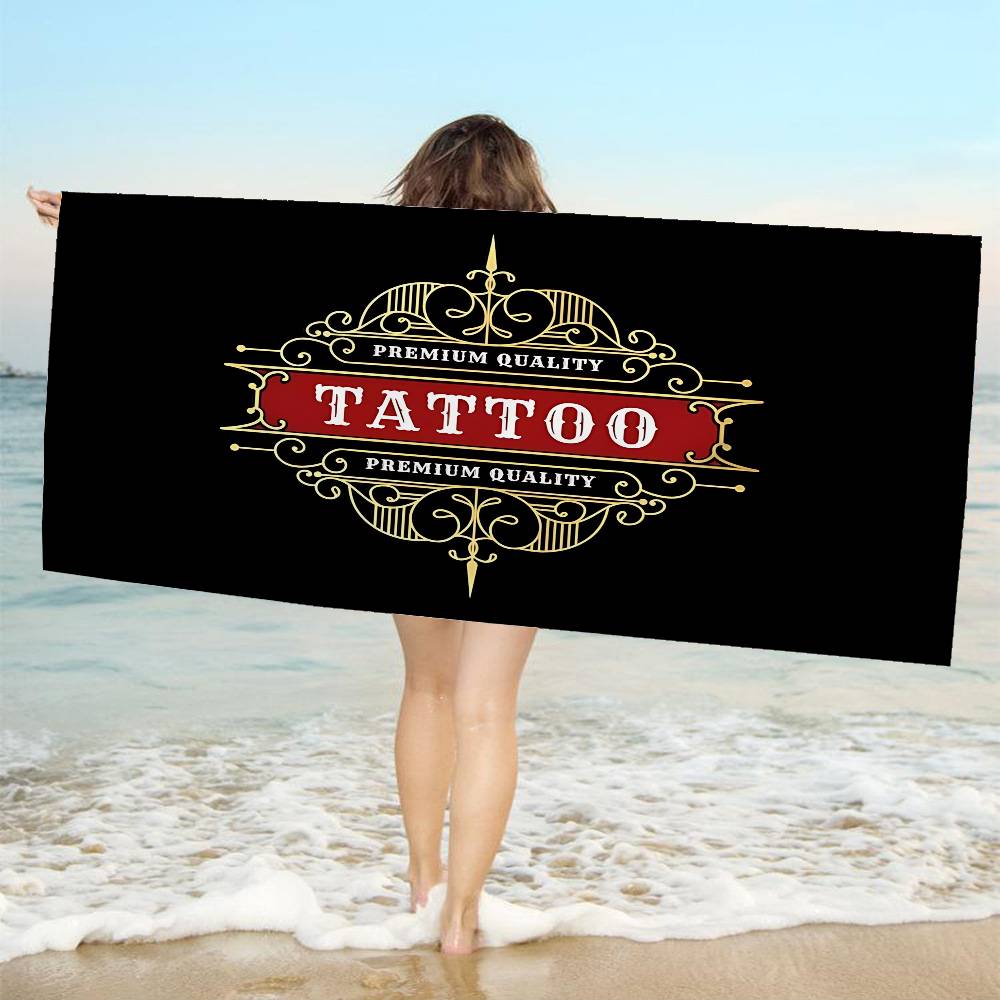 T-Tattoo Shop Microfiber Blanket Quick Drying Beach Towels Oversized Printing Super Absorbent Pool Towel Blanket