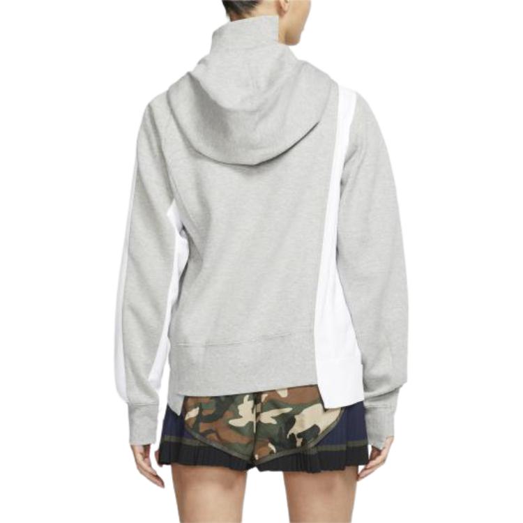 Nike x Sacai Double-Zip Hoodie Dark Grey Heather/White Men Outerwear CD6303-063