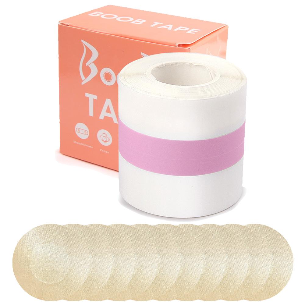 Boob Tape Adhesive Invisible Bra with 10 Nipple Covers Breast Lifting Tape Anti-Sweat Chest Patch Tape for Large Breasts