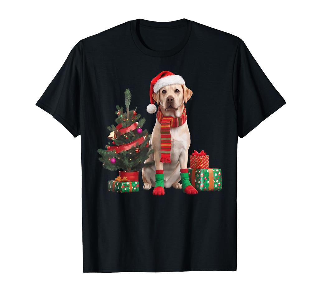 Yellow Labrador Christmas Dog Santa Hat Pajamas Puppy Puppy T-Shirt
