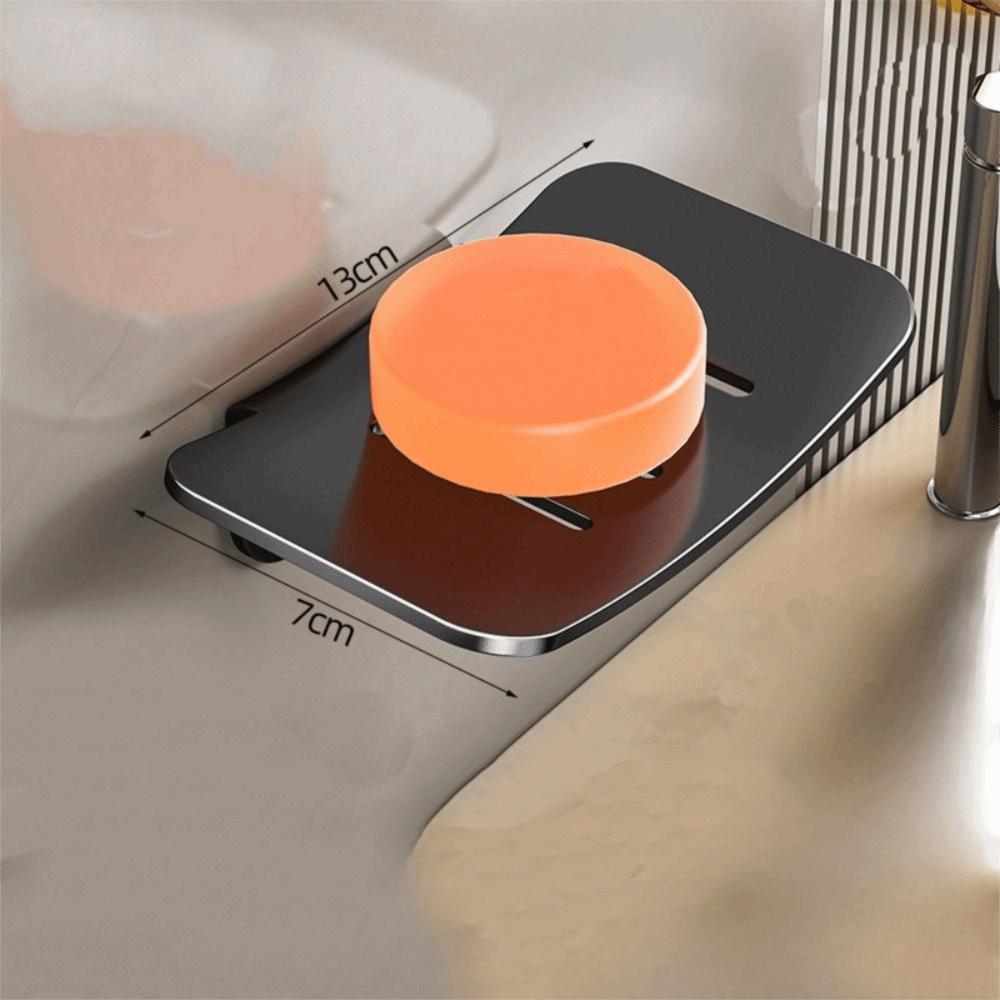 Durable Wall Mounted Soap Dish Metal Drainable Storage Rack Soap Container Tray Bathroom Kitchen Sink Organizer