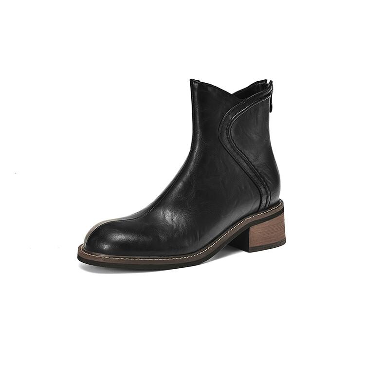 Fashion New Autumn Winter Women Boots Fashion Round Toe Shoes for Women Short Boots Women High Heel Botas De Mujer Comfort Chelsea Boots