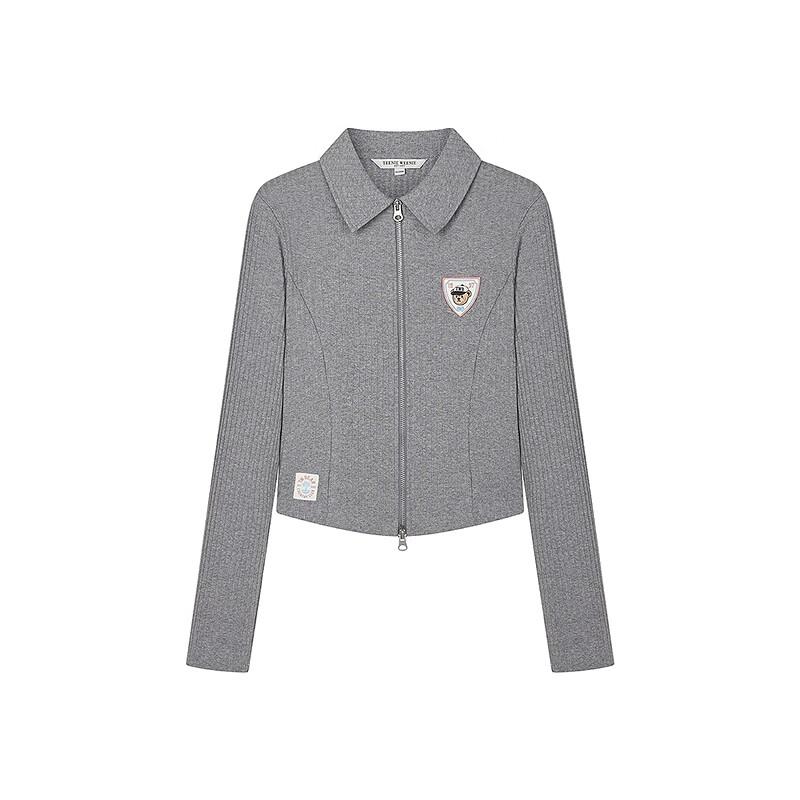 Teenie Weenie Women's Little Bear Polo Collar Zip-Up Sweatshirt Jacket