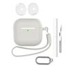 For AirPods 4 Earphone Silicone Case Set with Anti-Lost Keychain, Strap, Ear Tips, Cleaning Pen