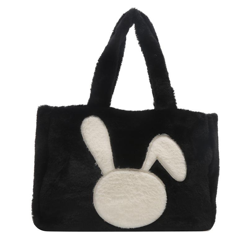 Cute Plush Large Capacity Tote Bag for Women New Fashion Trend Shoulder Bag Casual Simple Handbag
