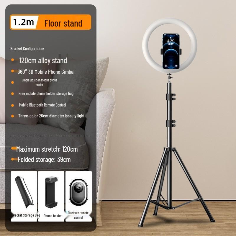 2025 Multi-Camera Pro Live Stream Tripod with Fill Light & Phone Holder