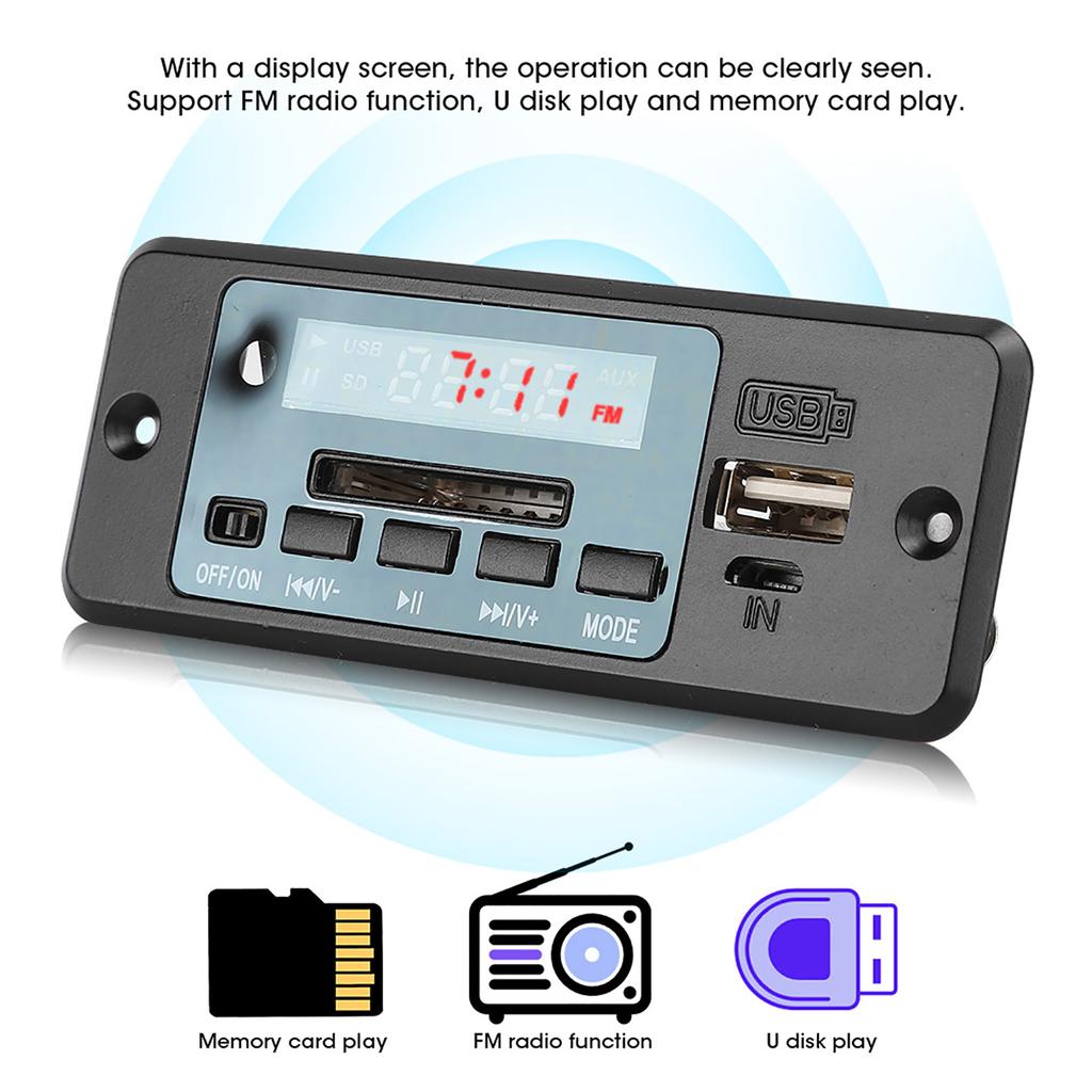 5V MP3 Decoder Module USB FM Radio MP3 Decoding Board Music Player with Power Amplifier