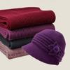 Middle-aged and Elderly Hats, Women's Winter Warm Mother Wool Hats, Fashionable Versatile Ear Protectors, Basin Hats, Fleece and Cold-proof Knitted Ha