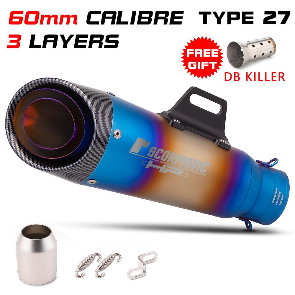 51MM 60MM Výfuková Moto Trubka Motocyklový VýfukovýTlumič S DB killerem Pro pcx 125 c650gt tmx530 cb500 z400 r3 mt07 cbr650 C22 C23