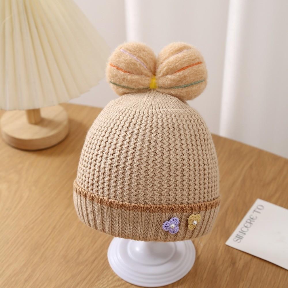 

Bow Beanie Bonnet Windproof Pullover Hat New Ear Protection Cap Baby хаки