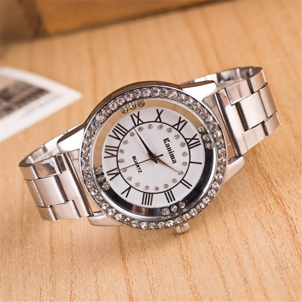Fashion Trend Alloy Quartz Watch For Couples With Decorative Dial And Fold Clasp
