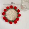 Handmade Crochet Rose Flower Coaster Set Heat-Resistant Cup Mats for Home Decor DIY Mother's Day Gift Eco-Friendly