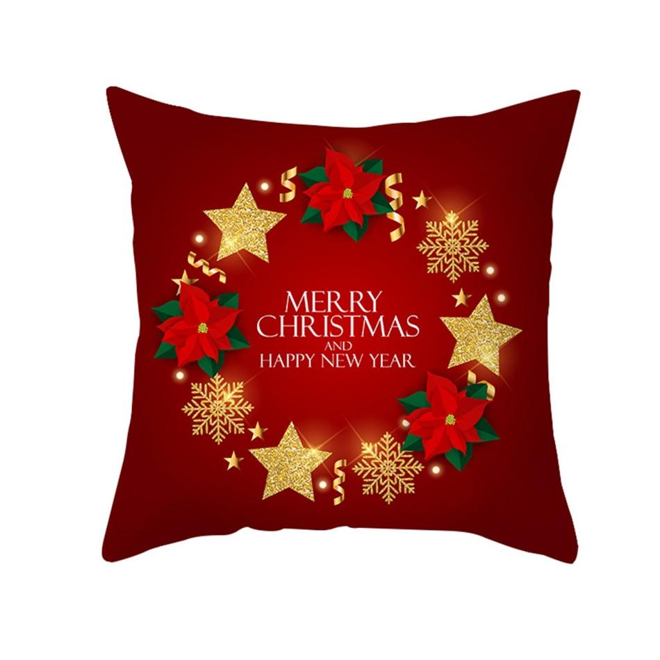 Cheap Christmas Cushion Cover Red and Green Pillow Case Home Decor