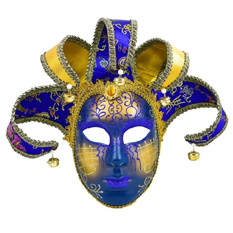 

Masquerade Mask Full Face Mask Mardi Gras Mask Venetians Mask Party Mask Jester Mask Carnivals Mask Halloween Mask синій