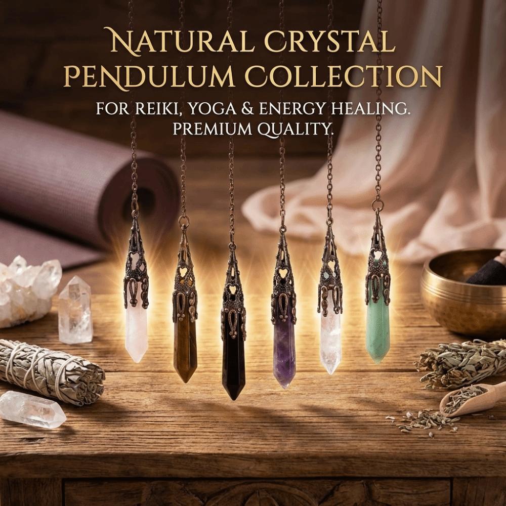 Energy Crystal Pendulum Spiritual Gem Stone Pendant Retro Reiki Pendulum  Dowsing