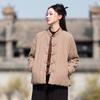 25 winter cotton and linen women's new Chinese retro quilted short cotton clothes women's zen thickened linen cotton-padded clothes
