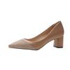 New Women's Pointed Toe Thick Heel Professional Shoes Shallow Mouth Medium Heel Non-tiring Fashion Shoes