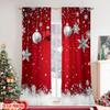 2pcs 2D Flat Printing Classic Christmas Curtains Christmas and Winter Wonderland Digital Printed Polyester Drapes Family Party
