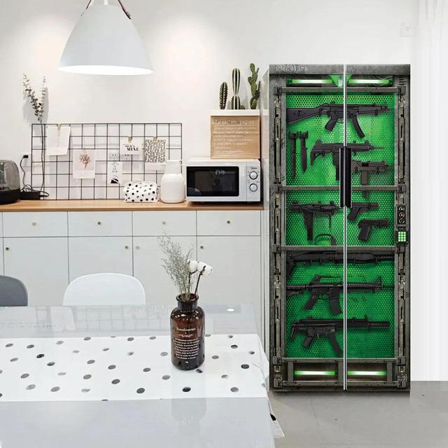 Water Droplets Geometry Line Pattern Self-Adhesive Refrigerator Freeze Sticker Kid's Art Fridge Door Cover Wallpaper Teenager 3D
