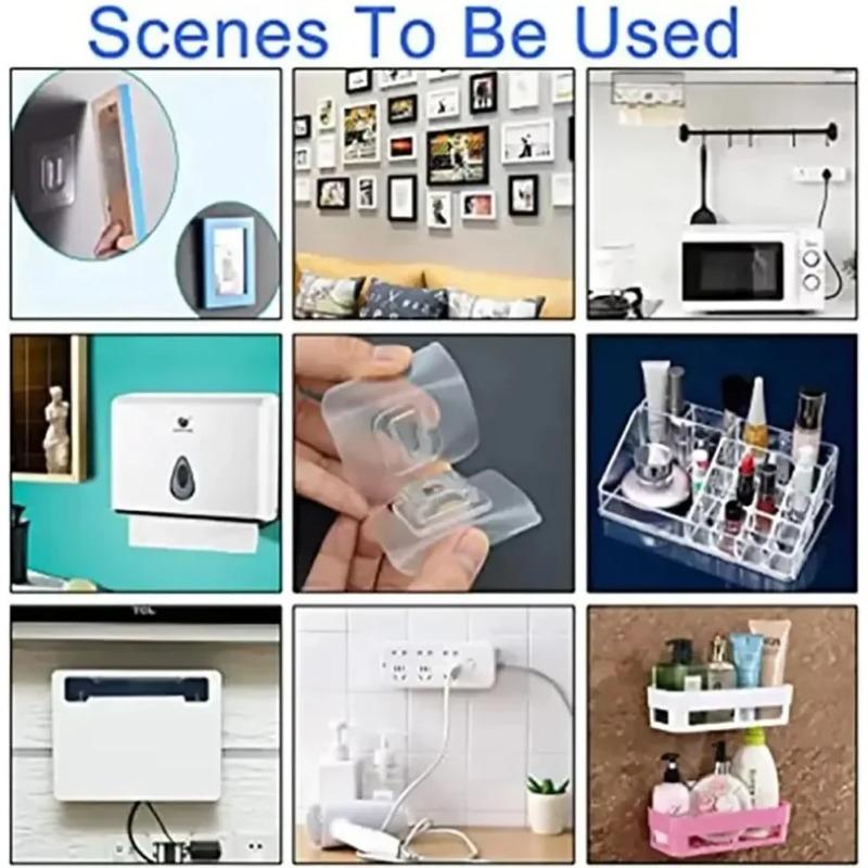 Selbstklebende Wandhaken, transparent, doppelseitig, Haken für Küche, Badezimmer, Aufbewahrung, Kleiderbügel, Stecker, Saugnapfhalter, Home Organizer