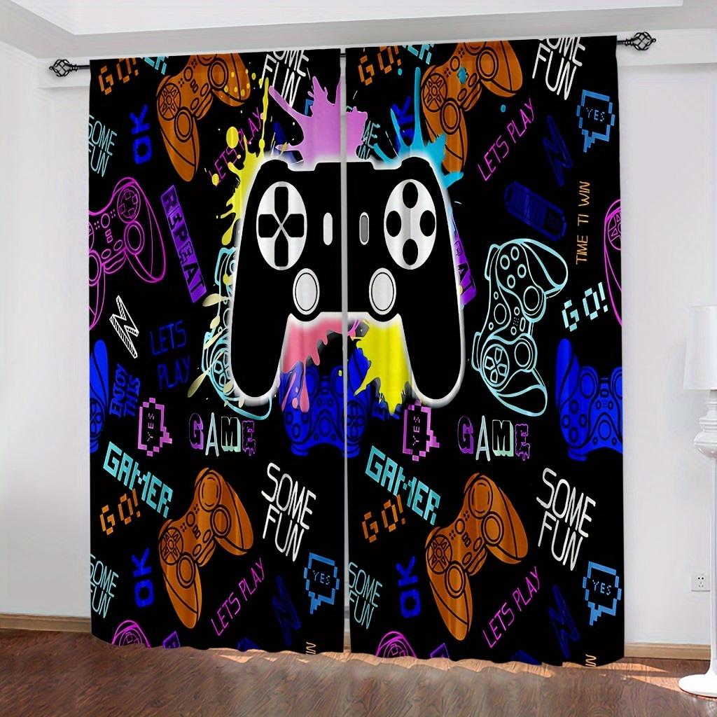 2pcs Gamepad Pattern Curtains Decorative Window Drapes Window Treatments For Bedroom Living Room Home Decor Window Blinds Drapes