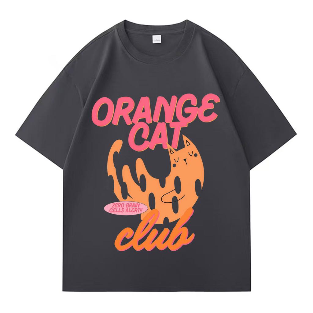 Funny Cat Meme Graphic Print Streetwear T-Shirt Fashion Cotton Tshirts Clothes Trend Y2K Short Sleeve Tshirts