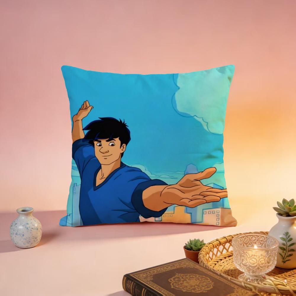 

Hot JJackie Chan Adventuresed Cushion Cover Premium SkinFriendly Pillow Case MultiPurpose for Home Office Travel 30X30cm