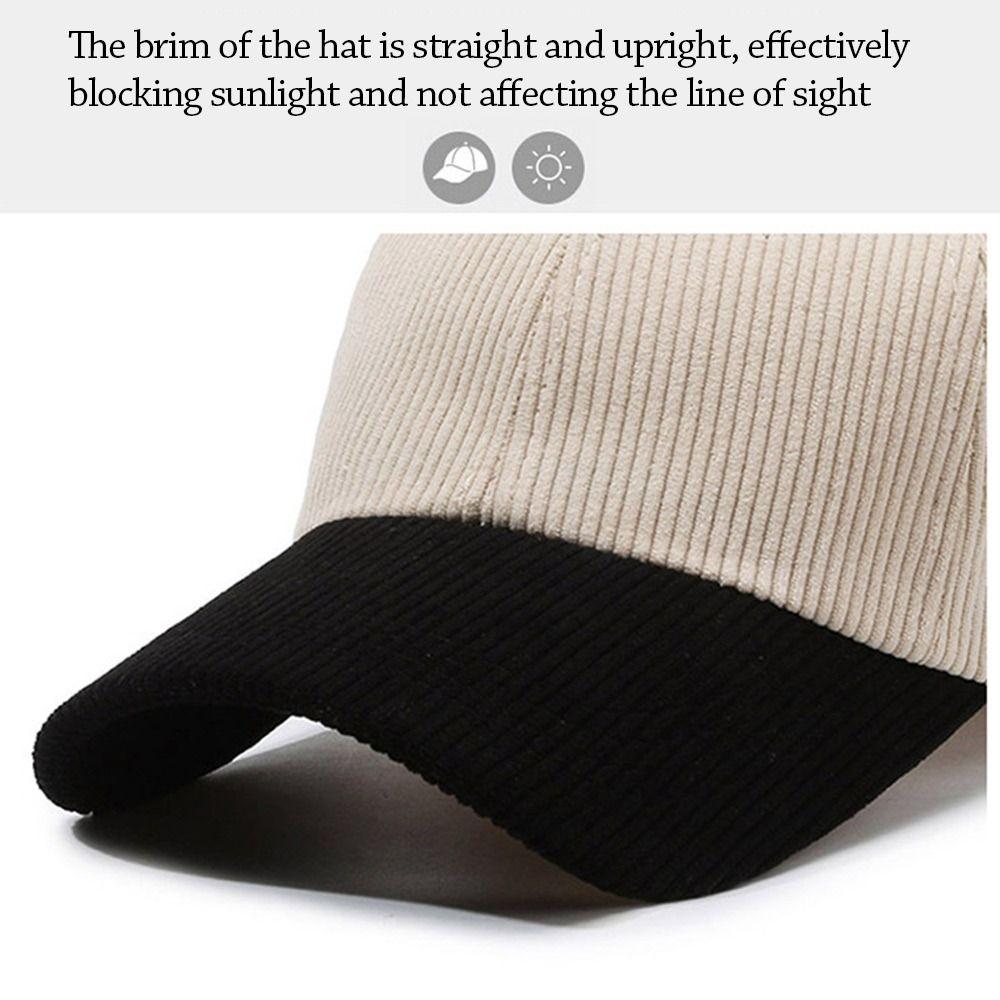 Versatile Corduroy Hat Patchwork Color Design Sun Hat Casual Sport Hats  Girls