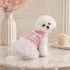 Breathable Dog Clothing Knitted Sleeveless Dress, White Tutu Puppy Princess Cute Girl Dress Pet for Summer with Lace Faux Pearl Bow, Female Small Dogs