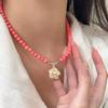 Yinruitai S925 Sterling Silver Coral Rose Necklace - 2024 Women's Versatile Clavicle Chain
