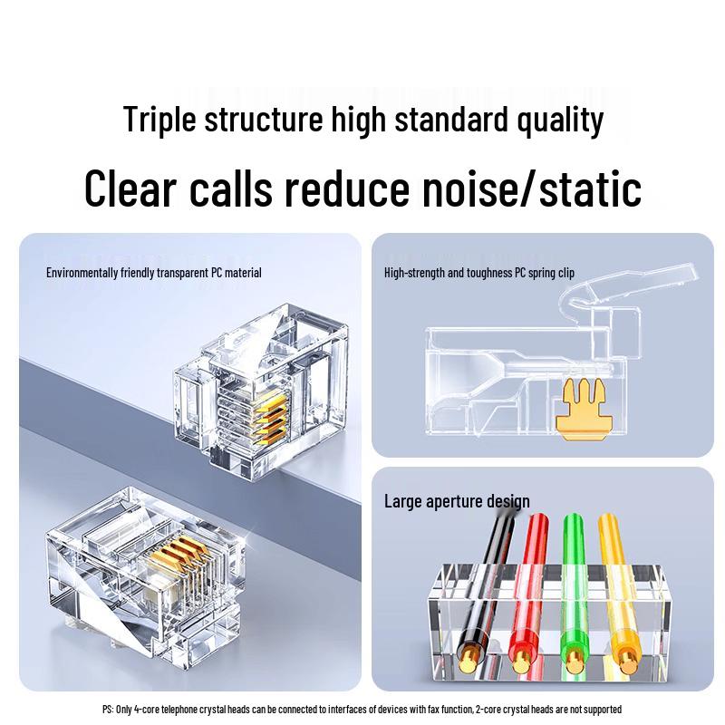UGREEN RJ11 6P4C Telephone Cable Connectors