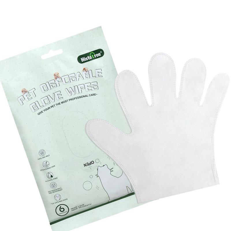 Tierpflegehandschuh Einweg-Feuchttücher für Hunde und Katzen 6er-Pack