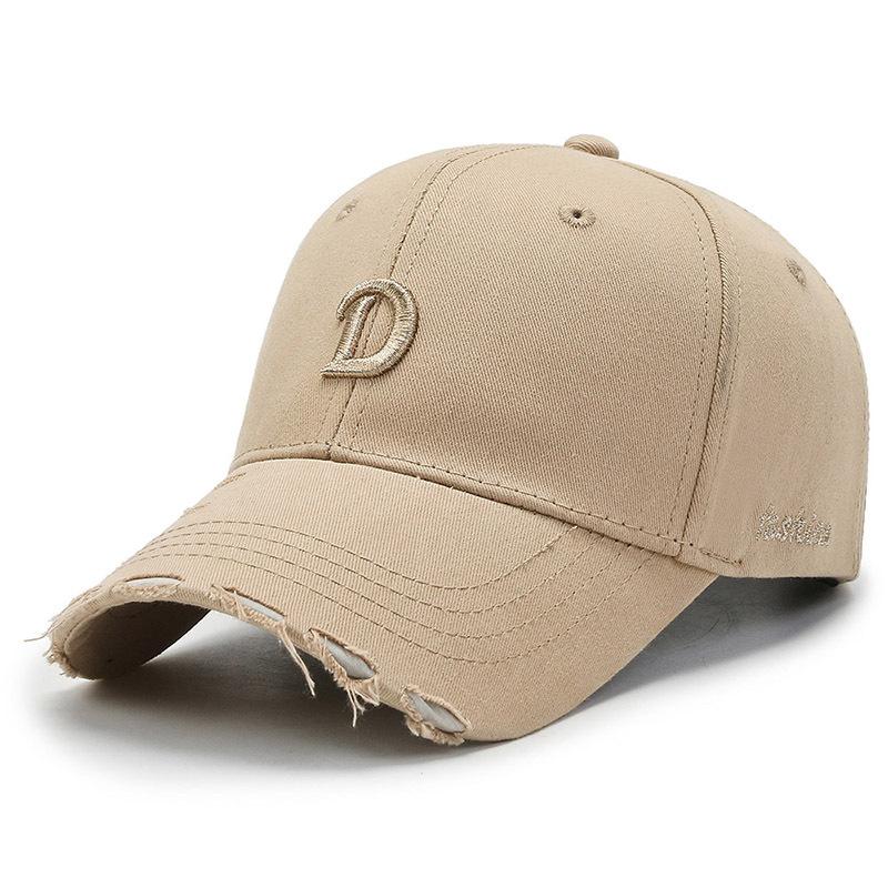 Spring and Autumn Baseball Cap Monochrome Embroidered Alphabet Equestrian Cap Cotton Sunshade Sunscreen Cap Dome Bent Cap