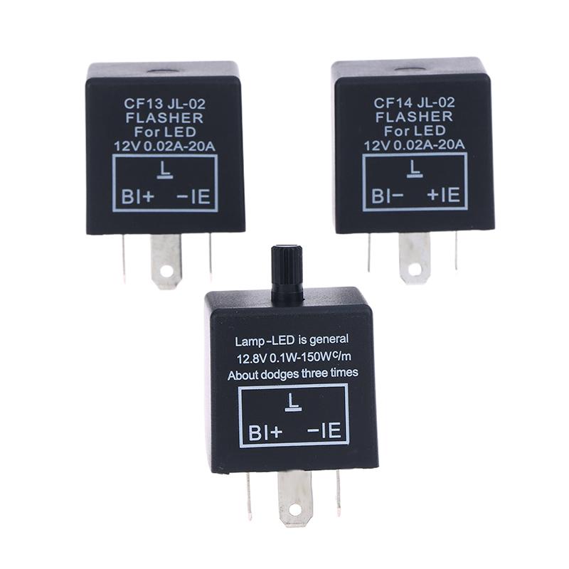 Practical CF13KT CF13 CF14 Universal 3 Pin 12V 0.02A-20A Adjustable LED Turn Light Flasher Flash Relay Motorcycle Switch
