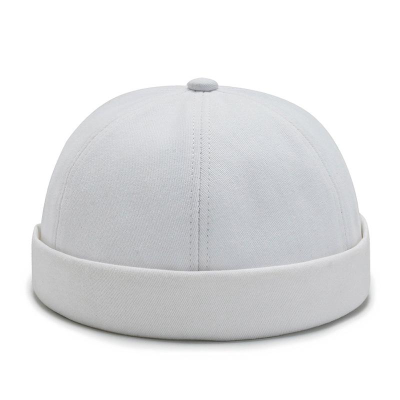 Fashion Letter Print Beanie Hats Men Docker Cap Skullcap Retro Brimless Hip Hop Hats Cotton Adjustable Spring Landlord Hat